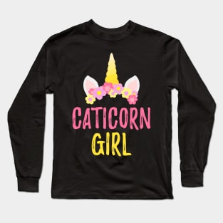 Caticorn Girl for Unicorn cat meowgical pets lover Long Sleeve T-Shirt